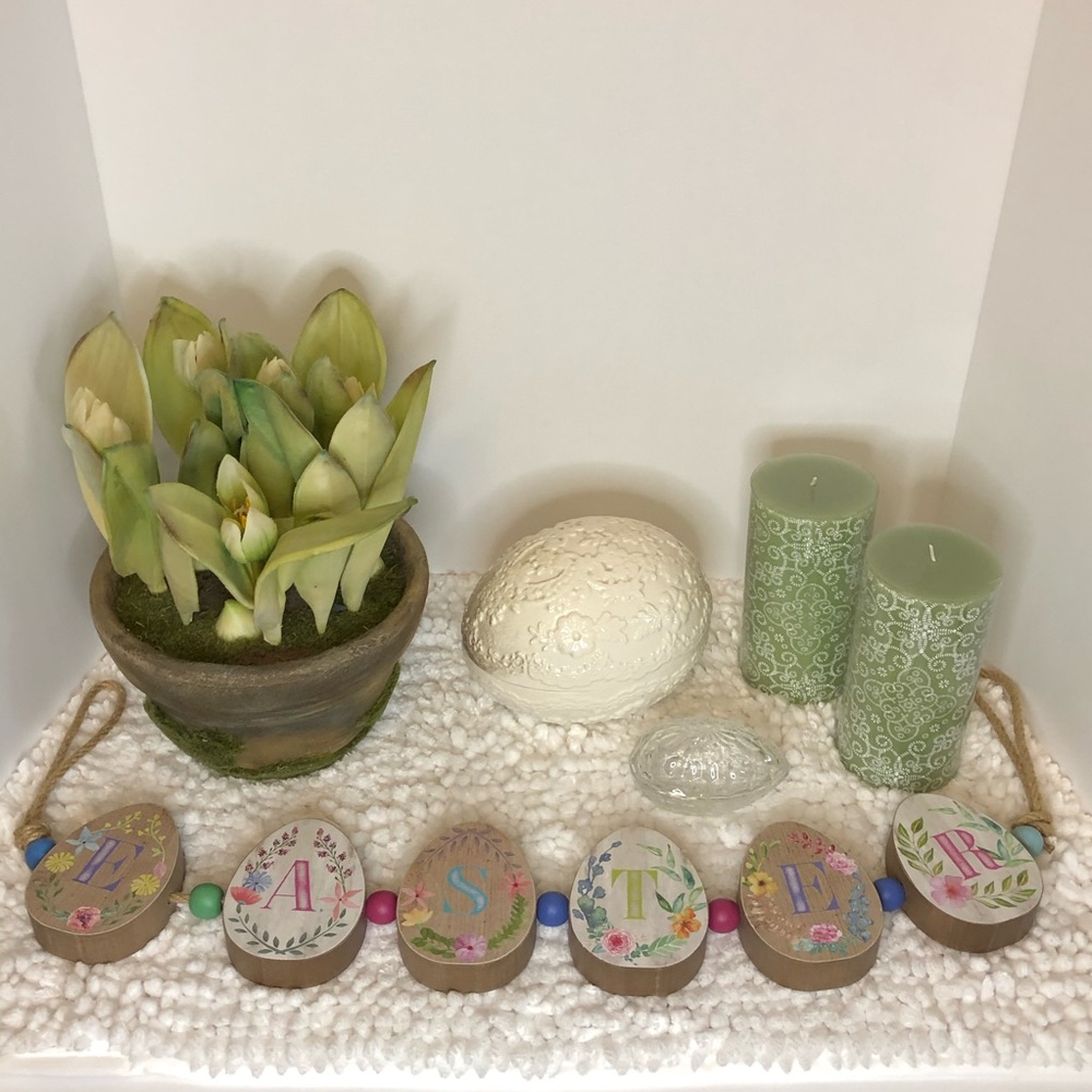 6 Piece Easter Shabby Chic/ Victorian Decor Set